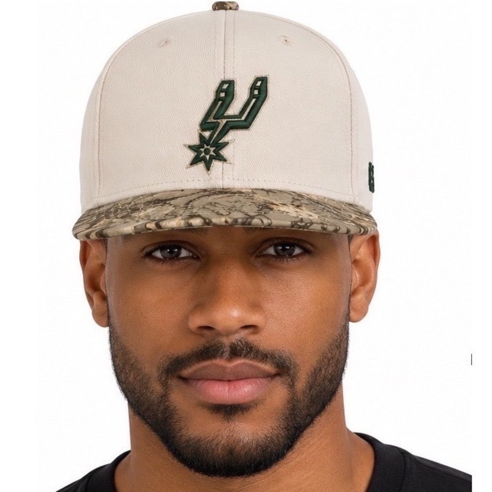 Ultra Game NBA San Antonio Spurs Hat Cream Camo Snapback VGMM058S OSFM 113-00